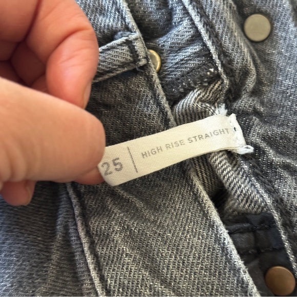Pacsun high rise straight jeans black gray size 25 - Picture 7 of 8